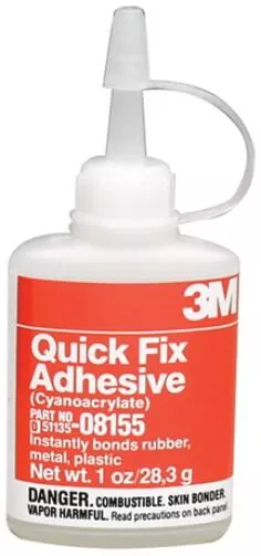 3M 08155 Quick Fix Adhesive, 1 oz Bottle, 12 per case