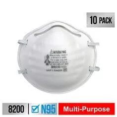 3M 8200HB5-A Sanding and Fiberglass Respirator, 10 eaches/pack, 4 packs/case