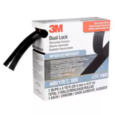 3M™ Dual Lock™ Reclosable Fastener MP3551CF/MP3552CF, Black, 1 in x 5 yd, Type 400/170, 5 Packs/Case (Case of 5) SKU 7100276500