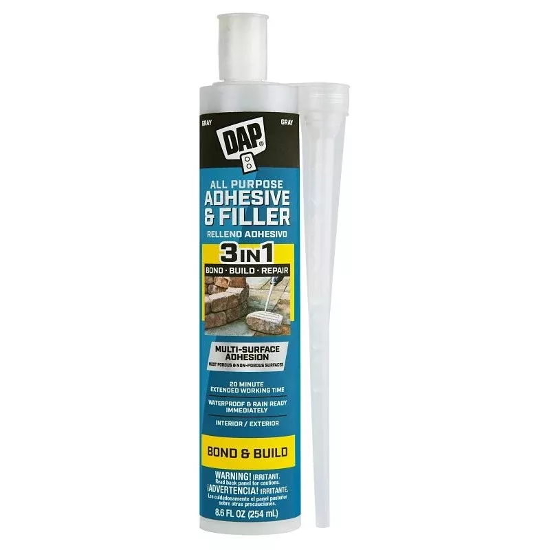 DAP 7079828000 All-Purpose Adhesive and Filler, Gray, 8.6 fl-oz Cartridge
