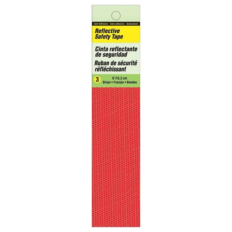 Hy-Ko TP-3R Reflective Safety Tape, 6 in L, Red (Pack of 5)