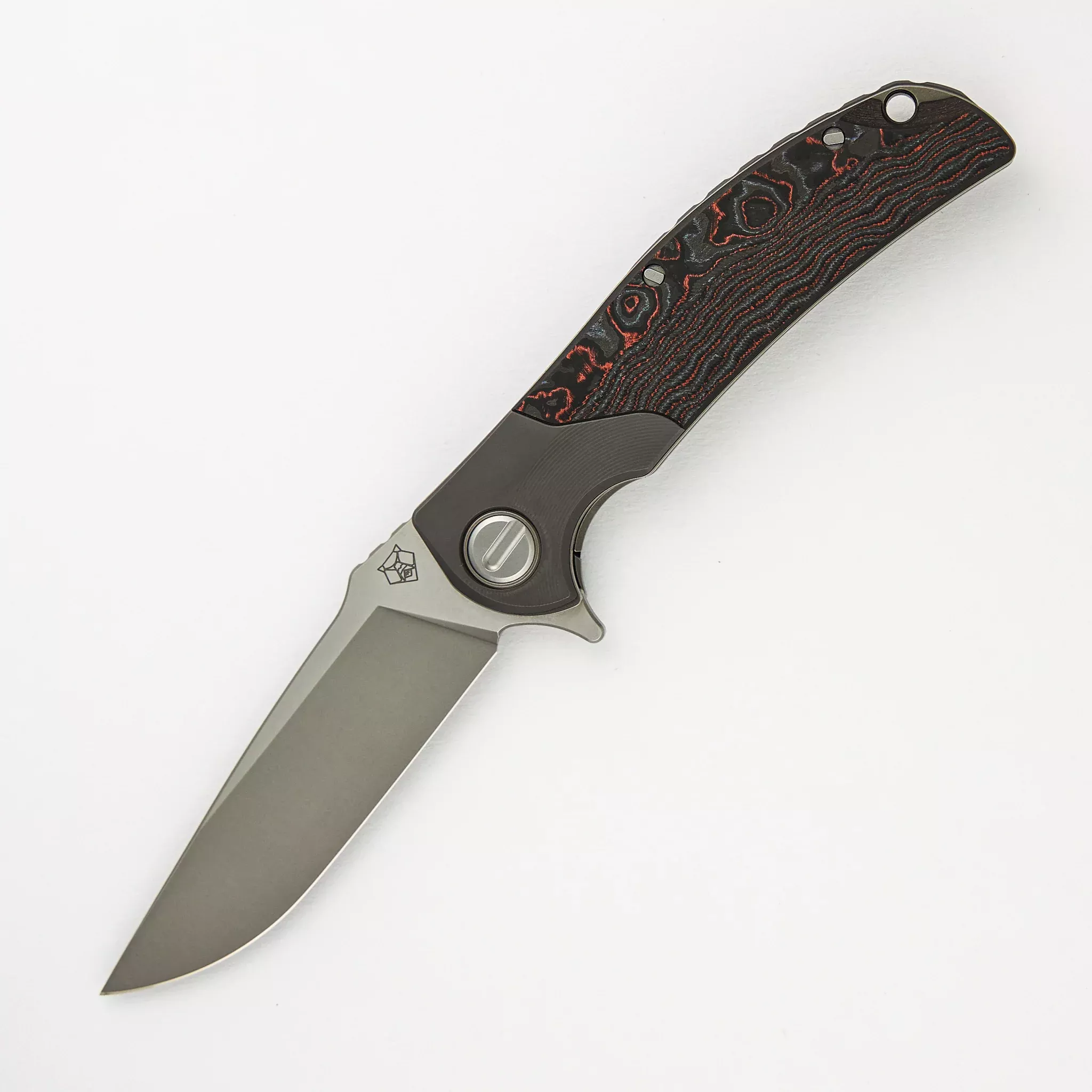 "Limited Edition" RQ36 – Titanium/Lava & Ash CarboTi Handle – S110V Blade – SRRBS (RJ Martin Design)